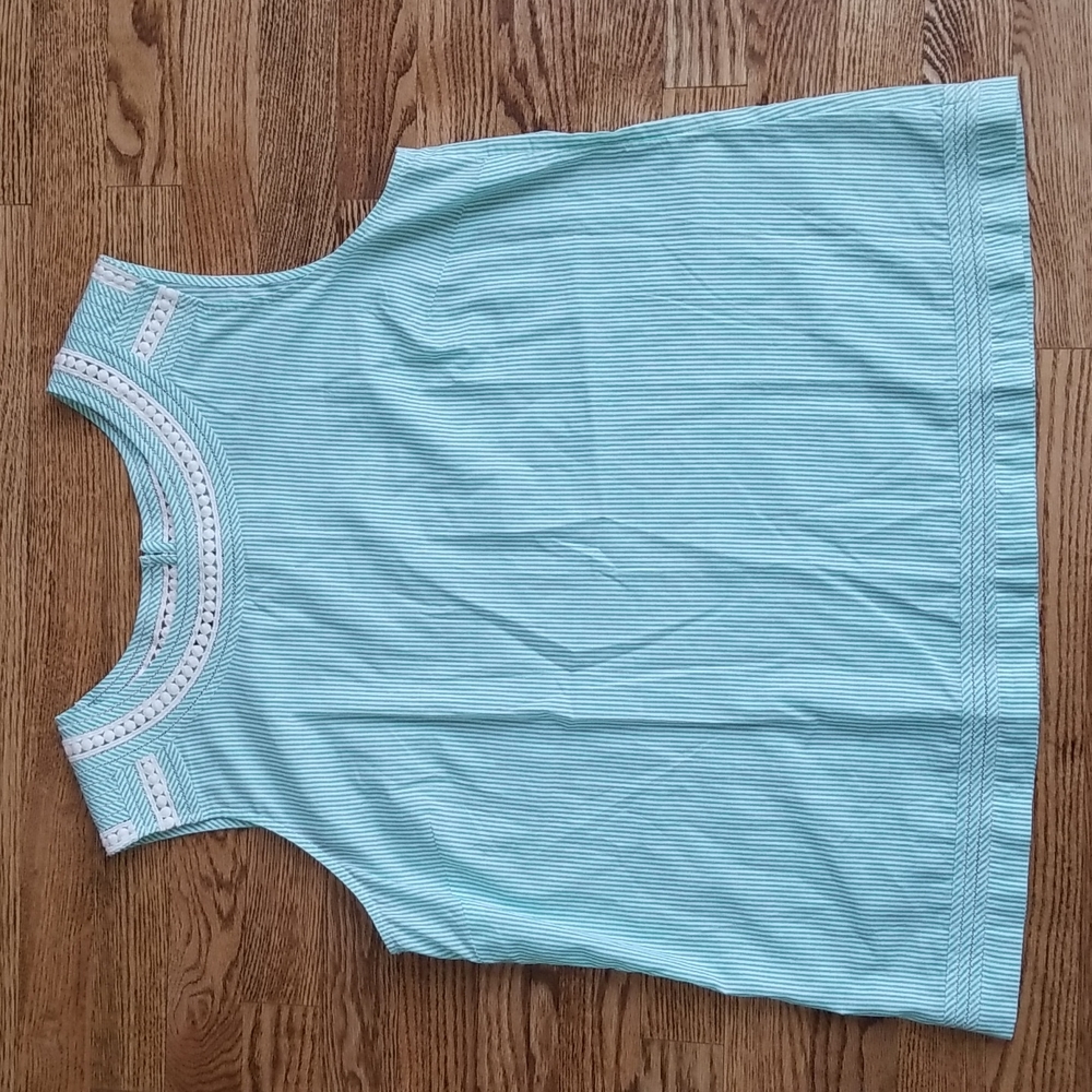 (XL) Talbots Mint 100% Cotton Cottagecore Tank Top Vacation Summer